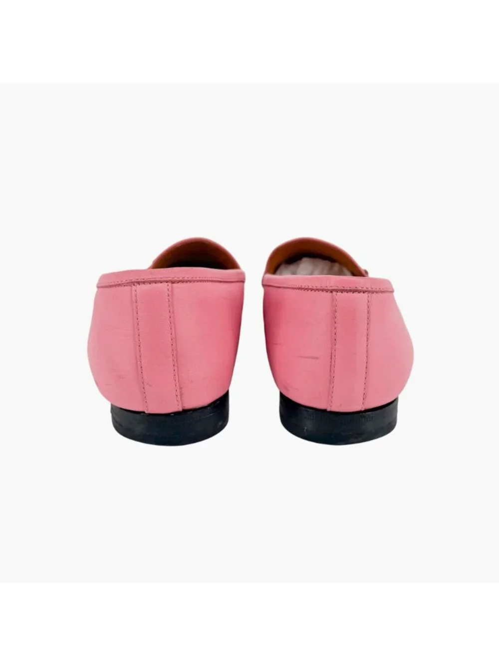 Gucci Jordaan Horsebit Loafers Pink Leather Size 39.5 US 9.5 Women's Flats